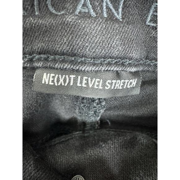 American Eagle Next Level Stretch Black Distressed Jeans Size 2 Short - Picture 9 of 13